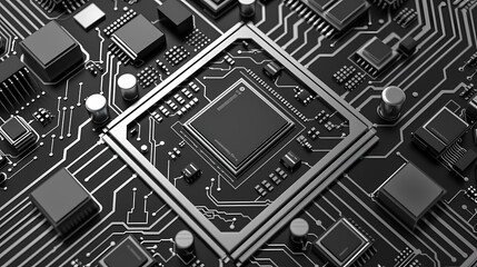 Circuit board technology cpu microprocessor vector image