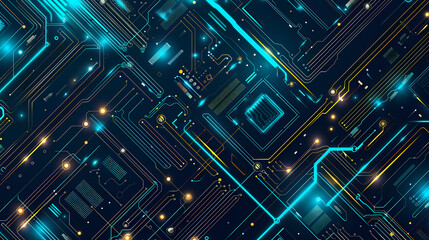 Circuit board technology cpu microprocessor vector image