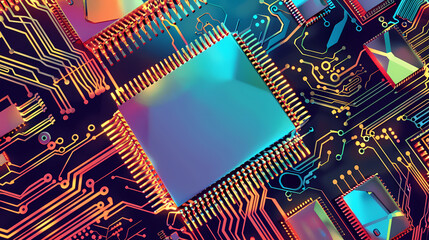 Circuit board technology cpu microprocessor vector image