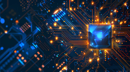 Circuit board technology cpu microprocessor vector image