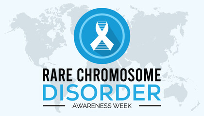 Rare Chromosome disorder awareness week every year in July. Template for background, banner, card, poster with text inscription.