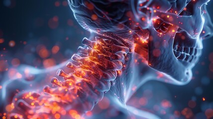 Spinal Cord Vertebral Column Cervical Vertebrae of Human Skeleton System Anatomy