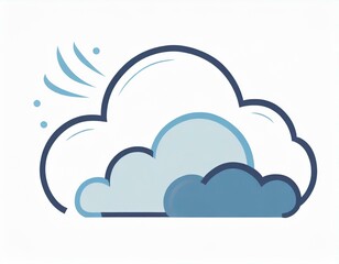 cloud icon with lightning, vector image on white background, weather