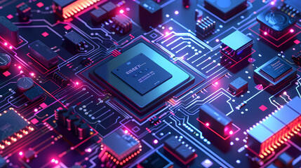 Circuit board technology cpu microprocessor vector image