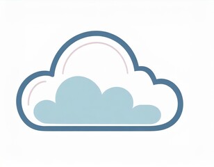 cloud icon with lightning, vector image on white background, weather