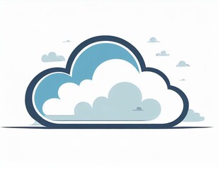 cloud icon with lightning, vector image on white background, weather