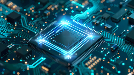Circuit board technology cpu microprocessor vector image