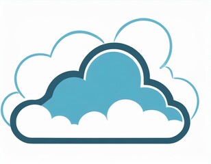 cloud icon with lightning, vector image on white background, weather