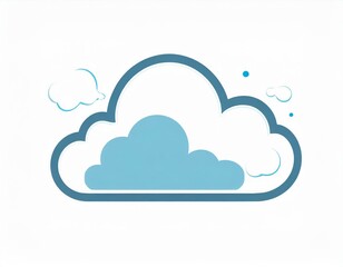 cloud icon with lightning, vector image on white background, weather