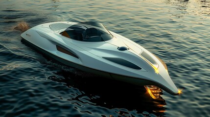 A modern electric speedboat with zero emissions