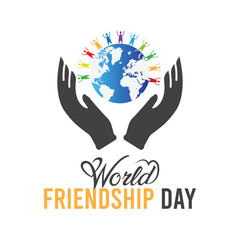 World Friendship Day every year in July. Template for background, banner, card, poster with text inscription.