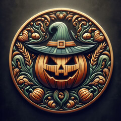 Halloween jack o lanterns on various creepy background