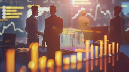 expert financial advisors guiding clients in modern consulting setting 3d illustration