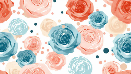 Pop art concept seamless pattern with rose flower background.
