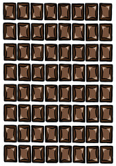 Illustrated Chocolate Slab Pattern On White Background