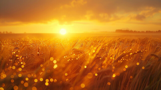 Dawn breaks over Golden Fields, promising new beginnings and cycles of harvest.