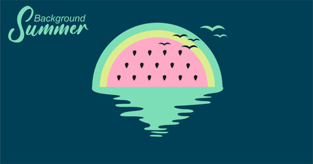 Illustration vector graphic of watermelon background. Perfect to use for summer greeting card, poster or website.