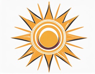 sun icon, vector image on white background, weather forecast, sunny cloudy weather