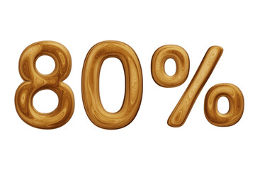 Wooden 80 percent for sale, discount, promotion and business concept 