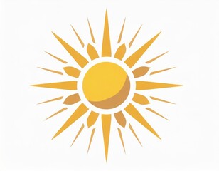 Fototapeta premium sun icon, vector image on white background, weather forecast, sunny cloudy weather