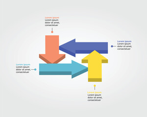 arrow chart template for infographic for presentation for 4 element