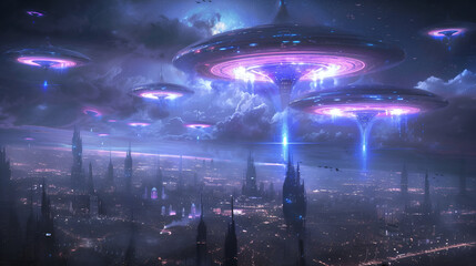 Alien Invasion: A Glimpse into a Futuristic Extraterrestrial City
