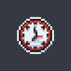 analog clock in pixel art style