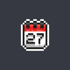 calendar date in pixel art style