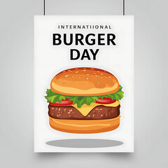 International Burger Day, Illustration, Burger Day, International Burger Day poster, social media poster, 28 May, Happy International Burger Day, Happy Burger Day, National Burger Day, 
