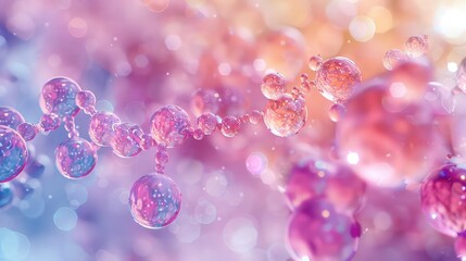 Closeup of glucose molecules in the bloodstream, Watercolor Style, Soft Colors, High Resolution, Showcasing metabolic imbalance