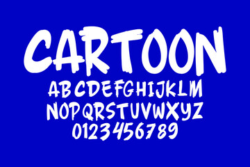 Vector of modern comical font and alphabet. Playful style font design, colorful childish alphabet, letters and numbers vector illustration