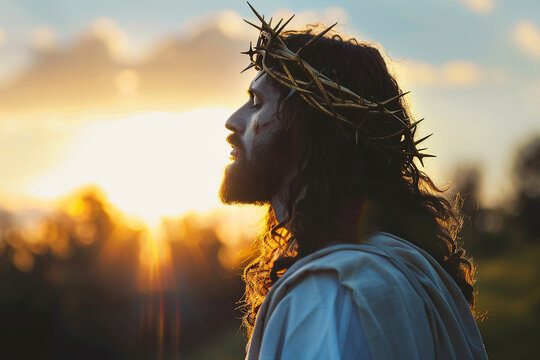 Generated with AI image of Jesus Christ love and harmony people faith