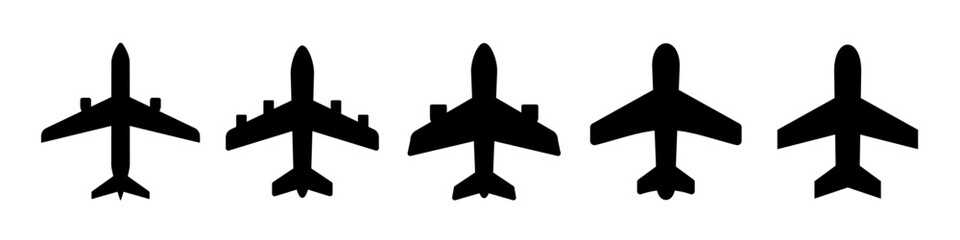 Plane icon silhouette. Airplane icon.