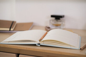 Open planner on the table