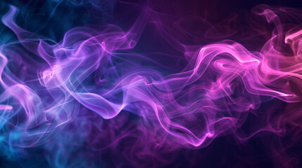 Gentle tendrils of light smoke in vibrant purple and pink, creating an ethereal pattern on a dark background