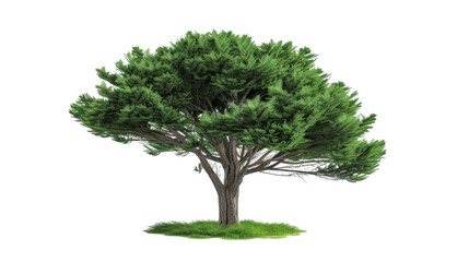 A small tree is centered on a plain white background, with no other elements present