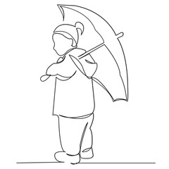 little girl under the umbrella