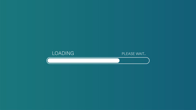 Loading icon isolated on blue background. Progress bar icon.