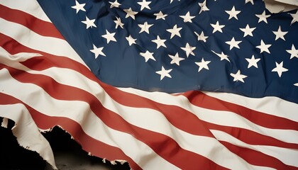 Obraz premium american flag waving in the wind