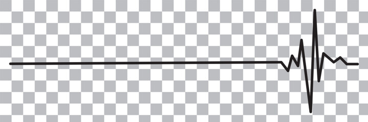 Last heart rate jump banner. Red straight line of death after cardiac arrest on cardiogram cardiac arrest after stroke and vector infarction