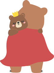 Fathers day bear and baby bear, super dad