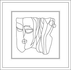 Vector illustration sketch traditional vintage ethnic abstract wall decoration painting design drawing