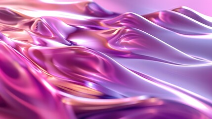 Obraz premium Ethereal Emanations: 3D Digital Waves in Pink and Purple