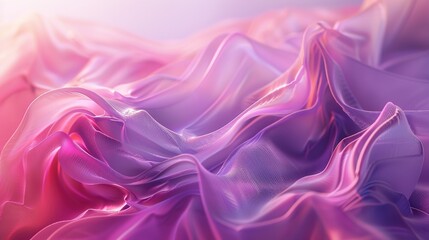 Fototapeta premium Ethereal Emanations: 3D Digital Waves in Pink and Purple
