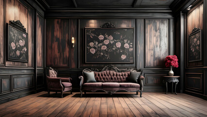 Fototapeta premium Frame Wall Art Mockup Living Room