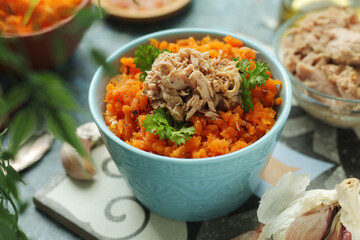 Houria, cooked carrot salad, a traditional dish of Tunisian cuisine