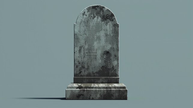 blank tombstone on solid background