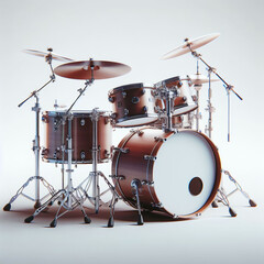 a modern Drum Kit -for many styles of music-on a white background