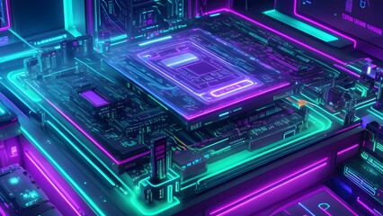 A close-up of a blue electronic circuit board, a complex network of electronic components vital for computer technology