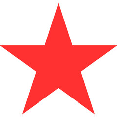 Red Star Geometric 2D Shapes Clip Art